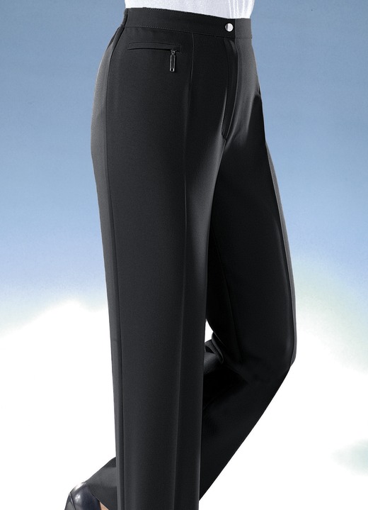 Hosen in Schlupfform - Komforthose mit 4 cm weiterem Bundumfang, in Größe 019 bis 054, in Farbe SCHWARZ Ansicht 1
