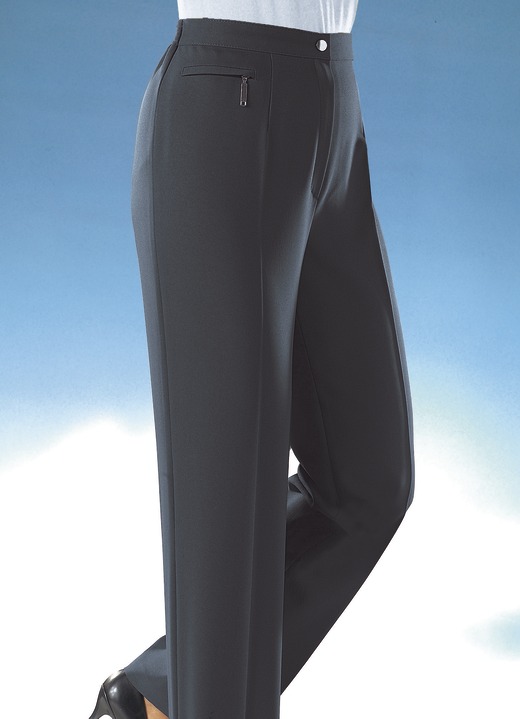Hosen mit Knopf- und Reißverschluss - Komforthose mit 4 cm weiterem Bundumfang , in Größe 019 bis 054, in Farbe DUNKELGRAU Ansicht 1