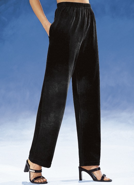 Damenmode - Hose mit komfortablem Dehnbund, in Größe 018 bis 060, in Farbe SCHWARZ Ansicht 1