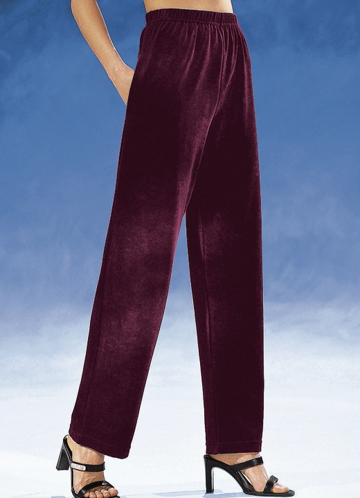 Damenmode - Hose mit komfortablem Dehnbund, in Größe 018 bis 060, in Farbe BORDEAUX Ansicht 1