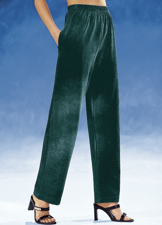 Damenmode - Hose mit komfortablem Dehnbund, in Größe 018 bis 060, in Farbe NACHTGRÜN Ansicht 1