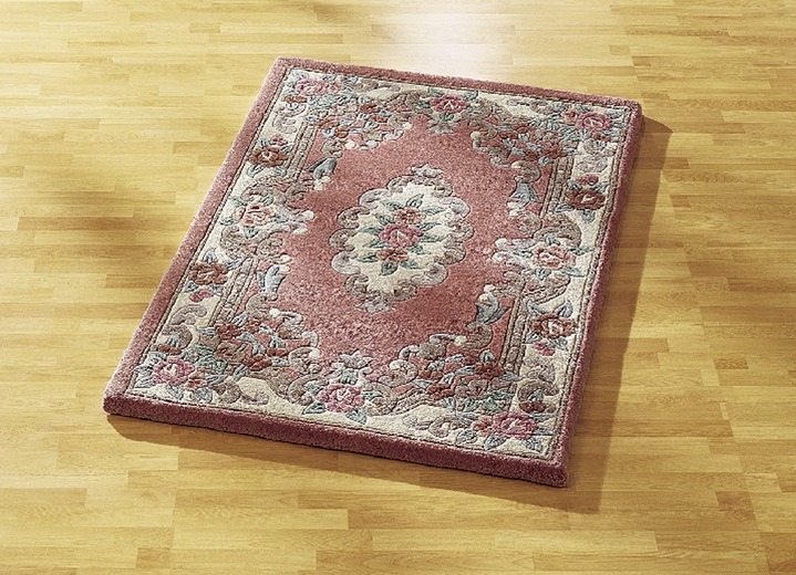 Klassisch - Handgetuftete Brücken und Teppiche, in Größe 111 (Brücke, 60x 90 cm) bis 325 (Bettumrandung, 3-teilig), in Farbe ROSÉ Ansicht 1