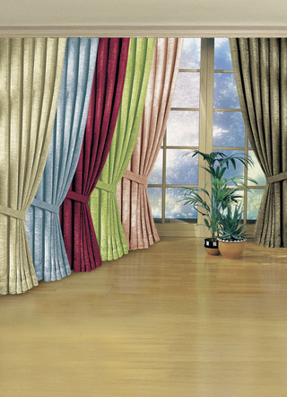 Klassisch - Übergardinen-Garnitur mit Universalschienenband, in Größe 750 (H150xB115 cm) bis 899 (2er-Pack Raffhalter, 60 cm), in Farbe HELLBLAU – Farbe HELLBLAU – Ansicht 