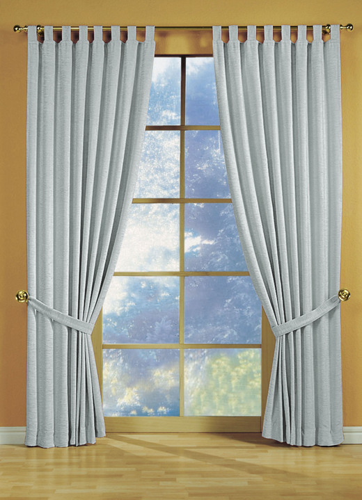 Klassisch - Fensterdekoration aus schwerer Thermo-Chenille-Qualität Ansicht 25 Klassisch - Fensterdekoration aus schwerer Thermo-Chenille-Qualität, in Größe 364 (H150xB135 cm) bis 464 (H245xB270 cm), in Farbe HELLBLAU, in Ausführung mit Universalschienenband Ansicht 25