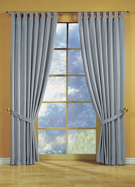 Klassisch - Fensterdekoration aus schwerer Thermo-Chenille-Qualität Ansicht 23 Klassisch - Fensterdekoration aus schwerer Thermo-Chenille-Qualität, in Größe 364 (H150xB135 cm) bis 464 (H245xB270 cm), in Farbe HELLBLAU, in Ausführung mit Universalschienenband Ansicht 23