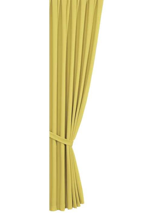 Klassisch - Verdunkelungs-Schals mit Universalschienenband, in Größe 119 (H150xB140 cm) bis 304 (2er-Pack Raffhalter, 80 cm), in Farbe GOLD Ansicht 1