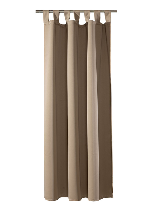 Klassisch - Pflegeleichte Energiespar-Verdunkelungs-Schals, in Größe 119 (H150xB140 cm) bis 271 (H245xB140 cm), in Farbe CAMEL, in Ausführung mit Schlaufen Ansicht 1