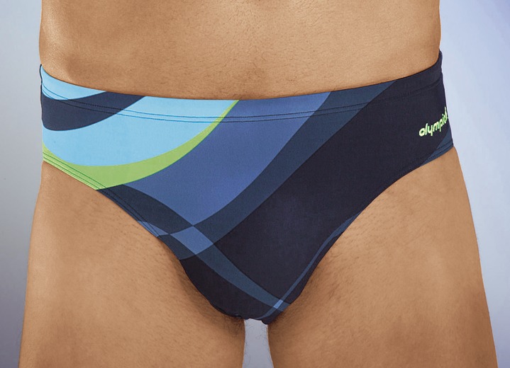 Olympia - Olympia Badehose in Slipform mit buntem Druckdessin, in Größe 004 bis 009, in Farbe SCHWARZ-BUNT Ansicht 2