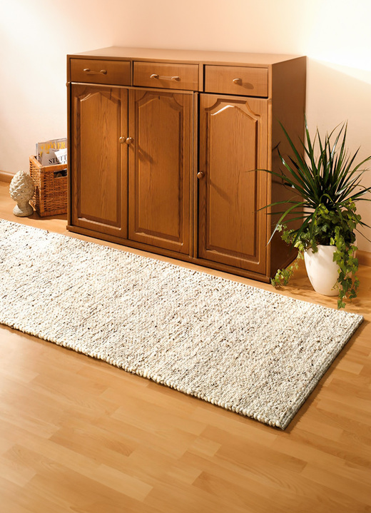 Klassisch - Handgewebte Teppiche aus Neuseeland-Schurwolle, in Größe 100 (Brücke, 60x90 cm) bis 315 (2 Brücken 60x120 cm + 1 Galerie 70x200 cm), in Farbe NATUR Ansicht 3