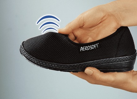 Gesundheitsschuhe - Klima-Klettschuh mit durchgehender, patentierter Filzschalensohle, in Größe 036 bis 046, in Farbe SCHWARZ, in Ausführung Klima-Klett-Pantolette – Farbe SCHWARZ – Ansicht 