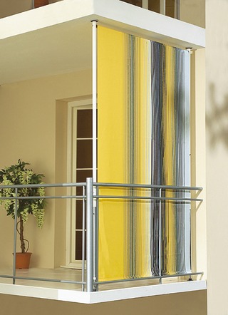 Sichtschutz - Balkon-Seitensichtschutz – Farbe GELB-GRAU Sichtschutz - Balkon-Seitensichtschutz, in Größe 120 (Breite 120 cm) bis 150 (Breite 150 cm), in Farbe GELB-GRAU