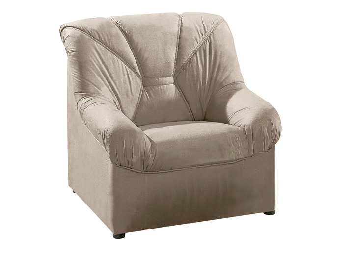 Polsterecken - Polstermöbel mit weichem Bezug aus Microvelours, in Farbe BEIGE, in Ausführung Sessel Ansicht 1