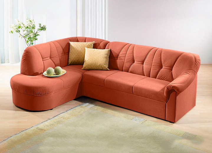 - Polstermöbel mit weichem Bezug aus Microvelours, in Farbe TERRA, in Ausführung Polsterecke ohne Bettfunktion, 178x197 cm
