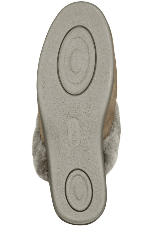 Hausschuhe - ELENA EDEN Pantoffel mit echtem Lammfellfutter Ansicht 6 Hausschuhe - ELENA EDEN Pantoffel mit echtem Lammfellfutter, in Größe 036 bis 043, in Farbe MARINE-HELLGRAU Ansicht 6
