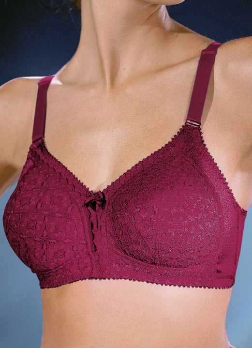 Soft-BH - Format BH mit unterlegten Spitzencups, in Größe 075 bis 110, in Cup A, in Farbe BORDEAUX Ansicht 1