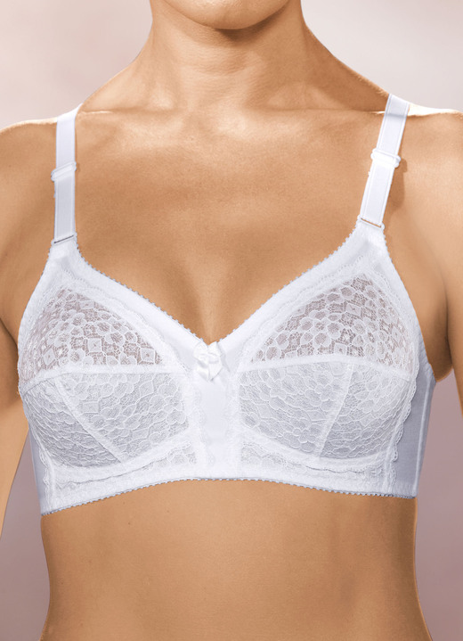 Soft-BH - Format BH mit unterlegten Spitzencups, in Größe 075 bis 110, in Cup E, in Farbe WEISS Ansicht 1