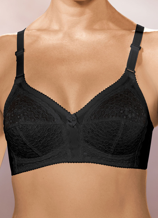 Soft-BH - Format BH mit unterlegten Spitzencups, in Größe 075 bis 110, in Cup A, in Farbe SCHWARZ Ansicht 1