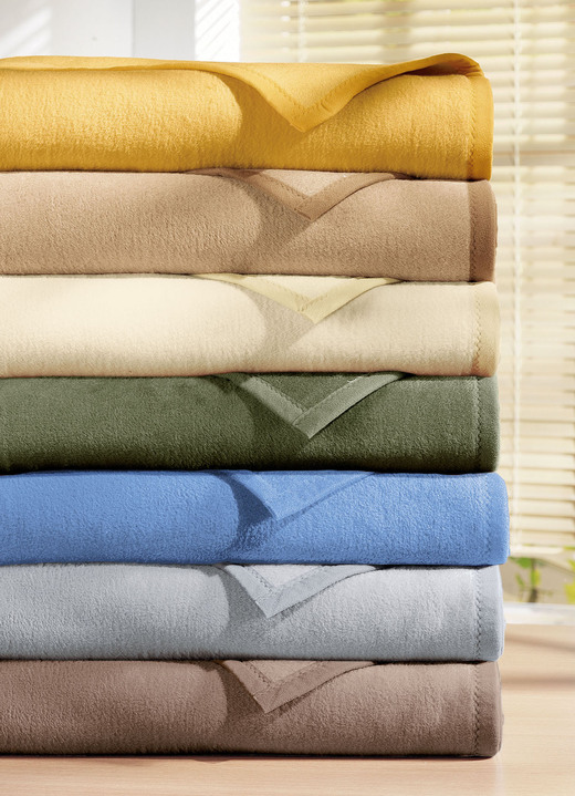 Decken - Hautsympathische Schlafdecke aus 100% Baumwolle, in Größe 185 (Schlafdecke, 100x150 cm) bis 325 (Schlafdecke, 150x220 cm), in Farbe BLAU Ansicht 1