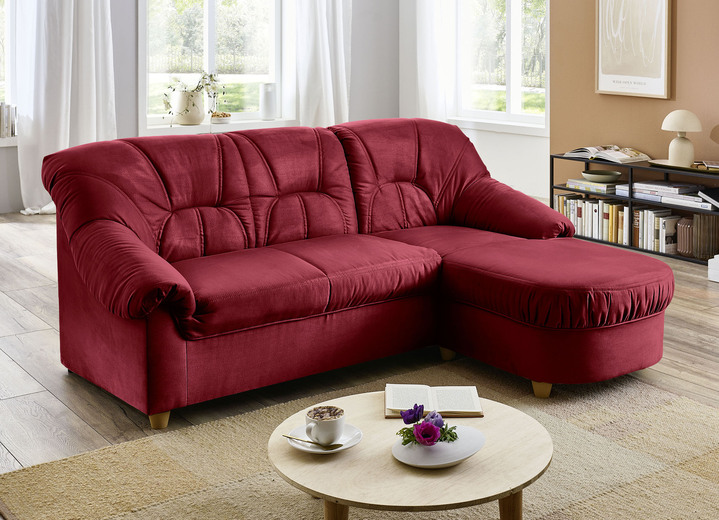 Polsterecken - Polstermöbel in verschiedenen Bezugsvarianten, in Farbe BEIGE, in Ausführung Wohnlandschaft ohne Bettfunktion, 143x285x175 cm Ansicht 6