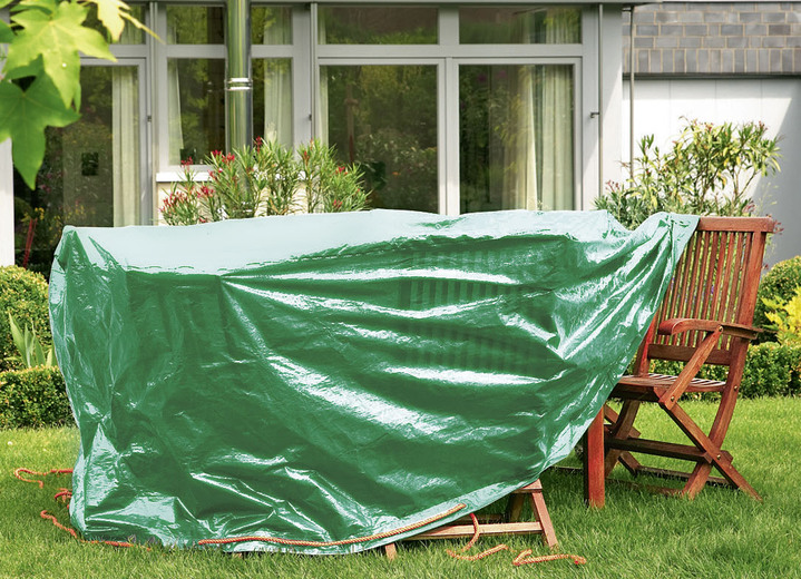 Gartengeräte und Zubehör - Schutzhüllen für Gartenmöbel und Polsterauflagen, in Farbe GRÜN, in Ausführung Schutzhülle für runde Sitzgruppe Ansicht 1