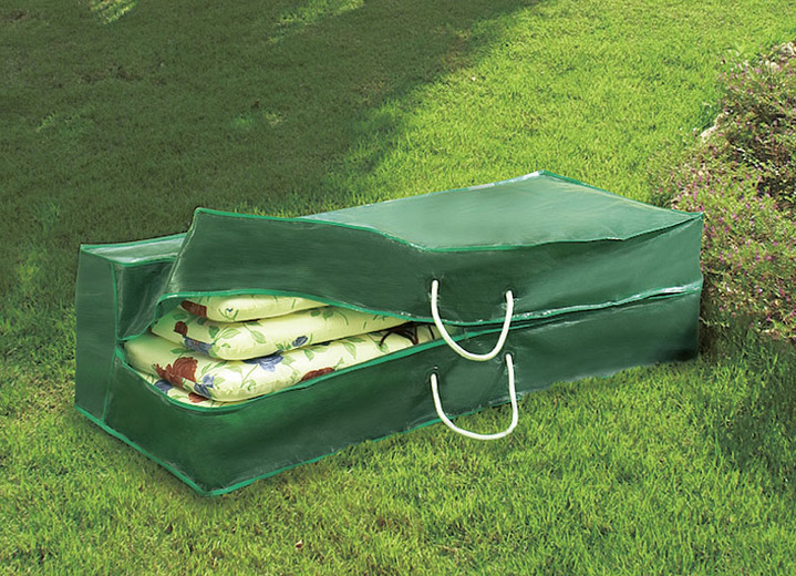 Gartengeräte und Zubehör - Schutzhüllen für Gartenmöbel und Polsterauflagen, in Farbe GRÜN, in Ausführung Tasche für 4 Hochlehner-Auflagen Ansicht 1