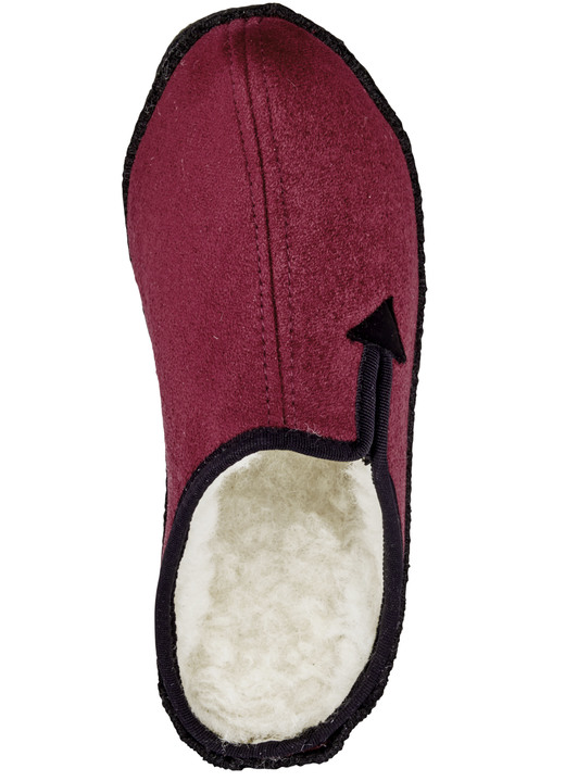 Hausschuhe - Atmungsaktive Damen-Hauschuhe, mit Gummizug, in Größe 036 bis 043, in Farbe SCHWARZ-BORDEAUX Ansicht 5