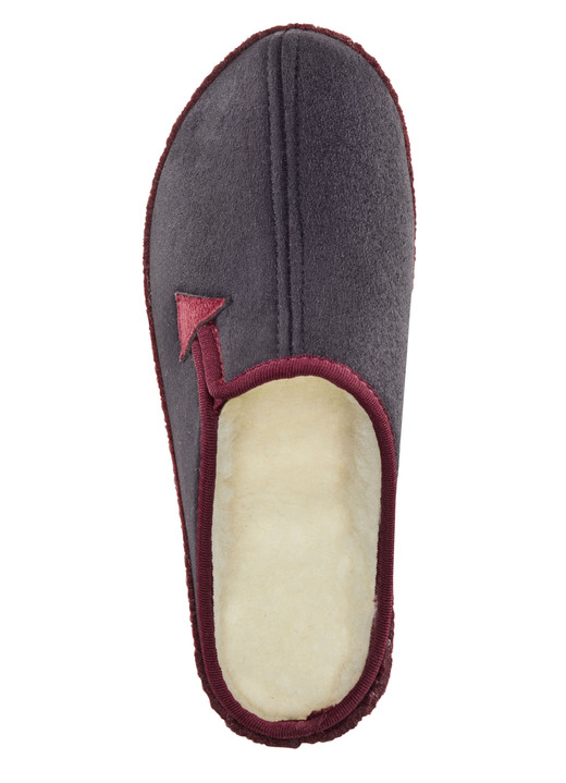 Hausschuhe - Atmungsaktive Damen-Hauschuhe, mit Gummizug, in Größe 036 bis 043, in Farbe SCHWARZ-BORDEAUX Ansicht 2