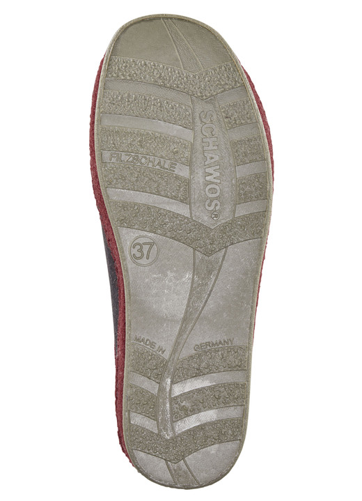 Hausschuhe - Atmungsaktive Damen-Hauschuhe, mit Gummizug, in Größe 036 bis 043, in Farbe SCHWARZ-BORDEAUX Ansicht 3