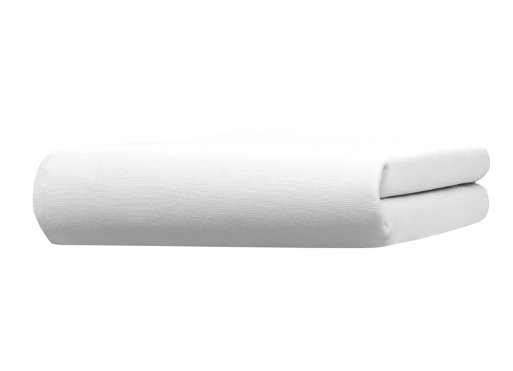Spannbetttücher - Edel-Jersey-Spannbetttuch von Bellana, in Größe 133 (1x 90–100/190–200 cm) bis 138 (1x 180–200/ 200 cm), in Farbe WEISS, in Ausführung Edel-Jersey Exclusiv Ansicht 1