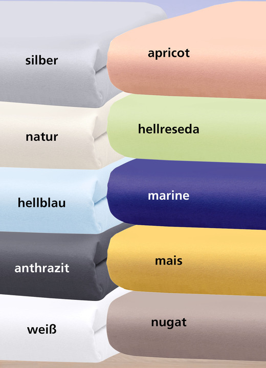 Spannbetttücher - Superweiche Spannbetttücher und Kissenbezüge, in Größe 120 (1 Kissenbezug, 80/ 80 cm) bis 138 (1 Spannbettuch, 180–200/200 cm), in Farbe HELLBLAU Ansicht 2