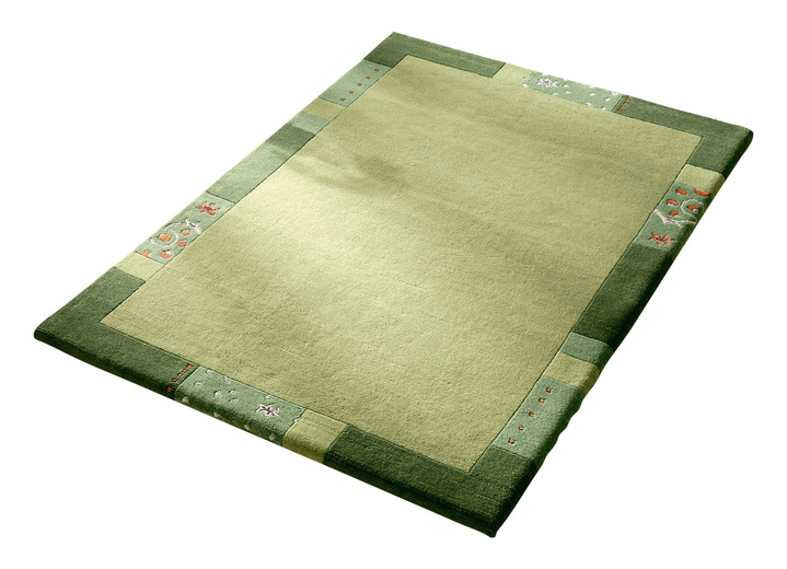 Klassisch - Handgetuftete Brücken, Teppiche und Bettumrandung, in Größe 011 (Brücke,  60x 90 cm) bis 325 (Bettumrandung, 3-tlg.), in Farbe GRÜN Ansicht 1