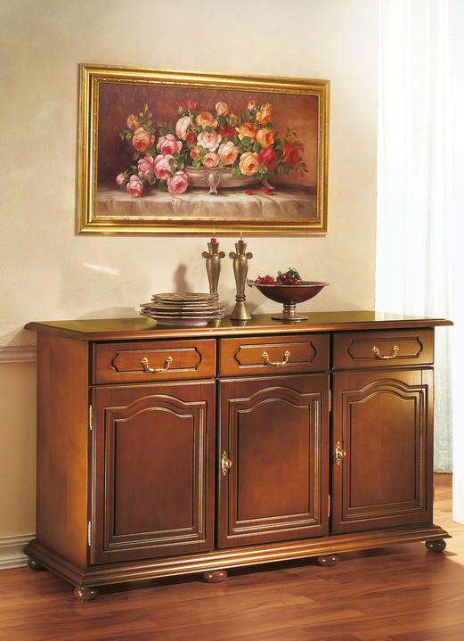 Klassische Möbel - Kommode mit Echtholzfurnier, in Farbe KIRSCHBAUM, in Ausführung Kommode, 1-türig Ansicht 3