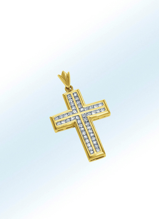 Massiver Kreuz Anhanger Mit Brillanten Herren Goldschmuck Bader