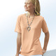 Kurzarm - Shirt in 13 Farben mit kurzen Ärmeln – Farbe APRICOT Kurzarm - Shirt in 13 Farben mit kurzen Ärmeln, in Größe 038 bis 054, in Farbe GELB