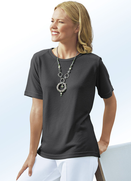 Kurzarm - Shirt in 13 Farben mit kurzen Ärmeln, in Größe 038 bis 054, in Farbe PISTAZIE Ansicht 7