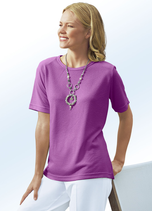 Kurzarm - Shirt in 13 Farben mit kurzen Ärmeln, in Größe 038 bis 054, in Farbe ZYKLAM Ansicht 1