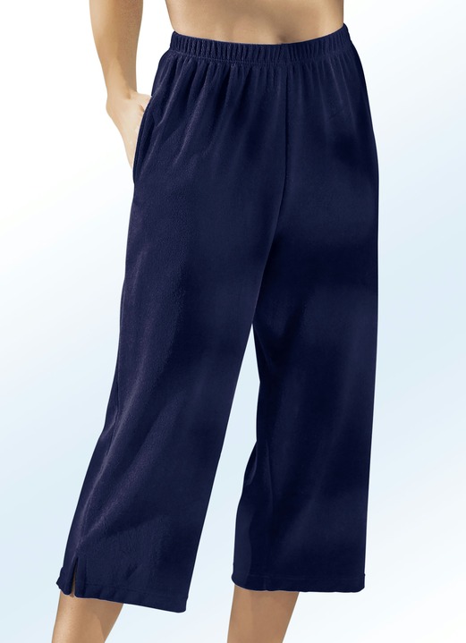 Freizeithosen - Frottier-Hose in Capriform, in Größe 038 bis 056, in Farbe TÜRKIS Ansicht 4