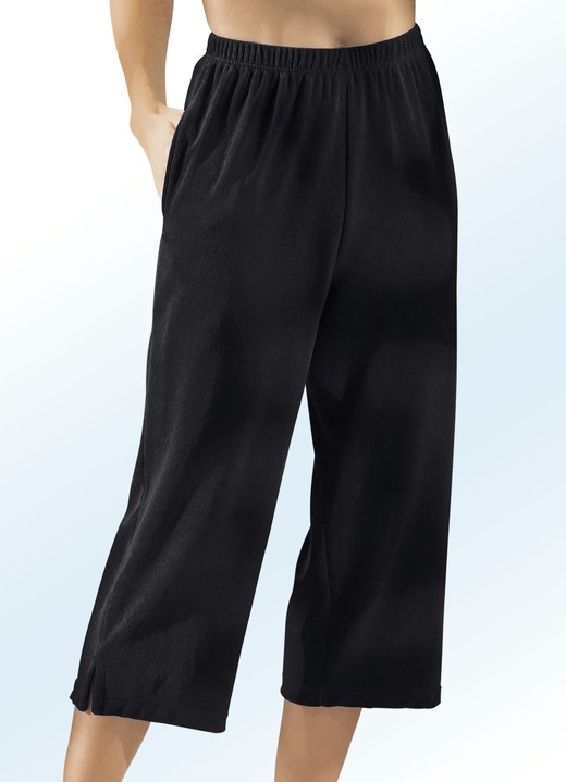 Freizeithosen - Frottier-Hose in Capriform, in Größe 038 bis 056, in Farbe TÜRKIS Ansicht 2