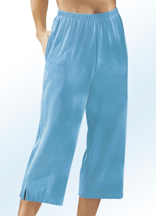 Freizeithosen - Frottier-Hose in Capriform Freizeithosen - Frottier-Hose in Capriform, in Größe 038 bis 056, in Farbe TÜRKIS