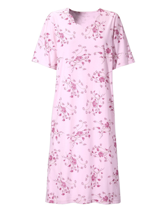 Nachthemden - Nachthemd, Kurzarm mit V-Ausschnitt Ansicht 2 Nachthemden - Nachthemd, Kurzarm mit V-Ausschnitt, in Größe 038 bis 060, in Farbe MAGNOLIE-BUNT Ansicht 2