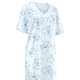 Nachthemden - Nachthemd, Kurzarm mit V-Ausschnitt – Farbe HELLBLAU-BUNT – Ansicht 2 Nachthemden - Nachthemd, Kurzarm mit V-Ausschnitt, in Größe 038 bis 060, in Farbe MAGNOLIE-BUNT – Farbe HELLBLAU-BUNT – Ansicht 2