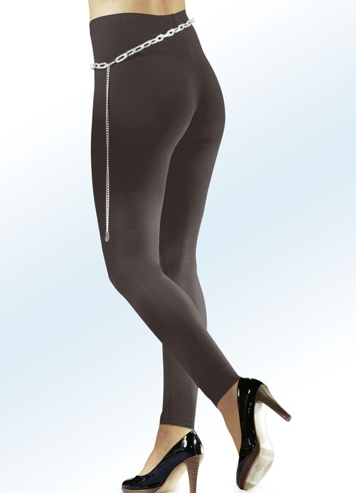 Leggings - Tragangenehme Leggings in 17 Farben, in Größe 034 bis 054, in Farbe PFLAUME Ansicht 3