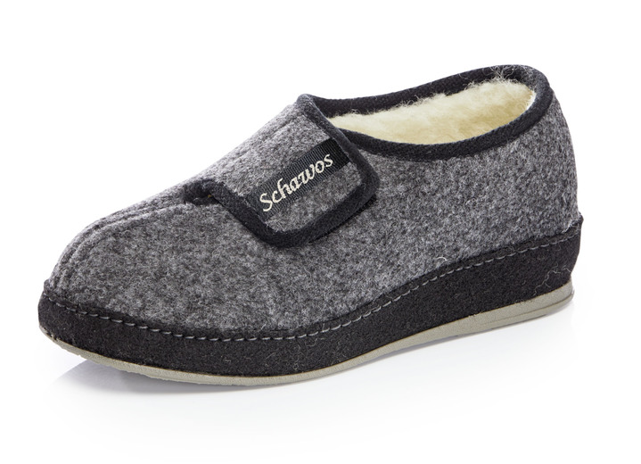Damenmode - Atmungsaktive Damen-Hausschuhe, mit Klettverschluss, in Größe 037 bis 043, in Farbe GRAU Ansicht 1