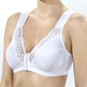 - BH mit Elastikspitze am Dekolleté, in Größe 080 bis 120, in Cup B, in Farbe WEISS – Farbe WEISS – Ansicht 1