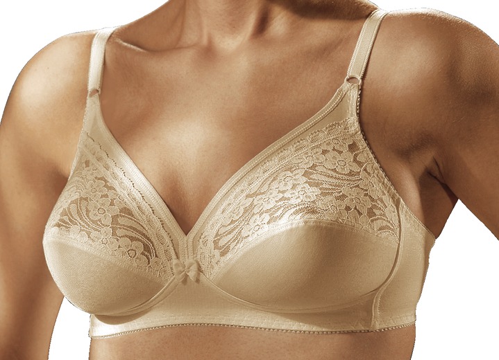 Soft-BH - Triumph Zweierpack BH mit Baumwollspitze Ansicht 3 Soft-BH - Triumph Zweierpack BH mit Baumwollspitze, in Größe 075 bis 100, in Cup C, in Farbe 1X PUDER, 1X WEISS Ansicht 3