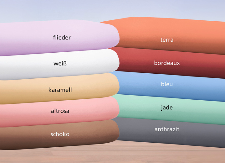 Spannbetttücher - Biber-Betttuch aus 100% Baumwolle Ansicht 2 Spannbetttücher - Biber-Betttuch aus 100% Baumwolle, in Größe 031 (2 Betttücher, 150/250 cm) bis 032 (1 Betttuch, 220/270 cm), in Farbe BLEU Ansicht 2