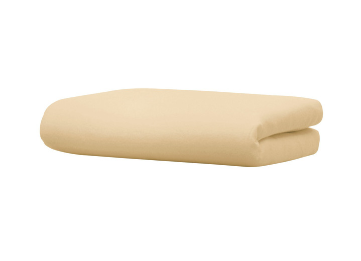 Spannbetttücher - Biber-Betttuch aus 100% Baumwolle, in Größe 031 (2 Betttücher, 150/250 cm) bis 032 (1 Betttuch, 220/270 cm), in Farbe KARAMELL Ansicht 1