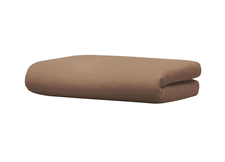 Spannbetttücher - Biber-Betttuch aus 100% Baumwolle, in Größe 031 (2 Betttücher, 150/250 cm) bis 032 (1 Betttuch, 220/270 cm), in Farbe SCHOKO Ansicht 1