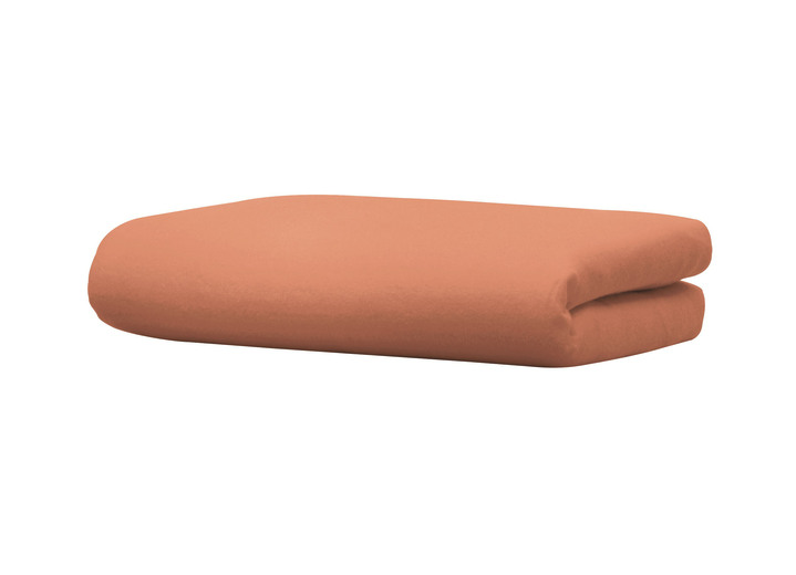 Spannbetttücher - Biber-Betttuch aus Baumwolle, in Größe 031 (2 Betttücher, 150/250 cm) bis 032 (1 Betttuch, 220/270 cm), in Farbe TERRA Ansicht 1