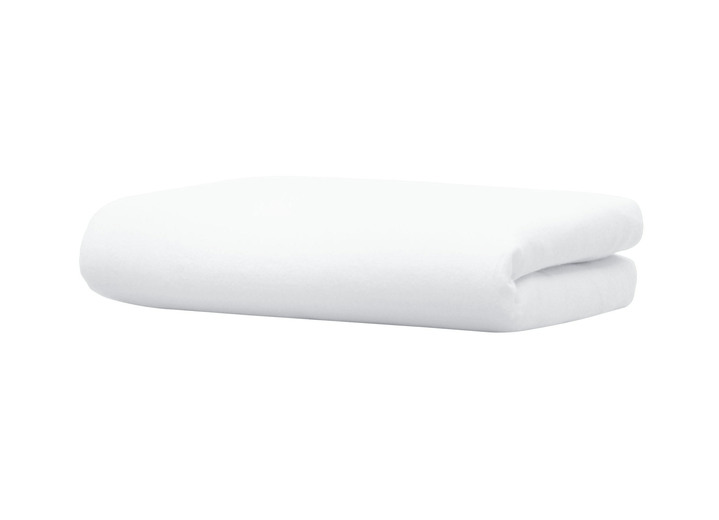 Spannbetttücher - Biber-Betttuch aus 100% Baumwolle, in Größe 031 (2 Betttücher, 150/250 cm) bis 032 (1 Betttuch, 220/270 cm), in Farbe WEISS Ansicht 1